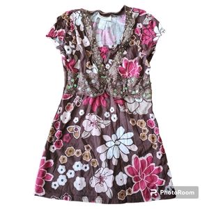 Limited Too size 8 brown floral dress